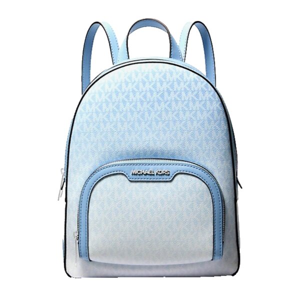 New Michael Kors Jaycee Medium Ombré Signature Logo Backpack Light Sky - Picture 1 of 4